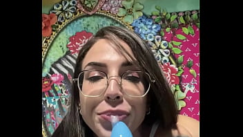 Preview 2 of Mardi Gras Tit Sucking - Super horny tattooed brunette in a COMPILATION playing with dildos in her tight pussy.