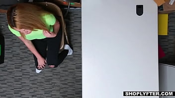 Preview 1 of Eda Narina - Horny Thick Blonde Teen Shoplifter Alexa Raye Seduces Security Officer