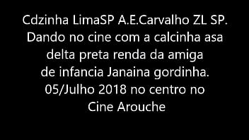 Preview 1 of Husband Watching Wife Fisted - Cdzinha LimaSP A.E.Carvalho ZL SP dando no cine com a calcinha asa delta da amiga de Janaina 05072018