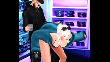 Preview 1 of Massage Oops Dickflash - seducing a guy on the future sex fuck slut whore big cock huge ass pussy second life machinima video games