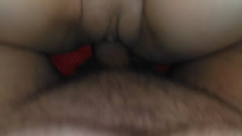 Preview 3 of Sunny Leone Panty Lick - Young couple fucking on bed while recording on phone