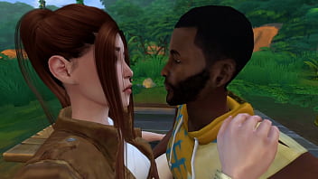 Preview 1 of Junglee Sax Xx - Sims 4 Black man fucks Lara Croft in jungle camp part 1