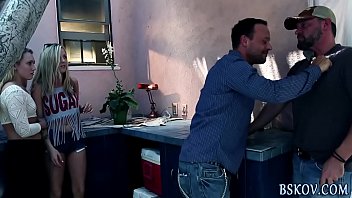 Preview 2 of One Girl And Three Boys Sex - Buster Hyman86 nice load
