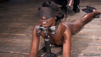 Preview 3 of Xxx Cm Ndena - Hairy ebony slave rides fucking machine