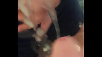 Preview 2 of Hadjob Massage - Horny guy shoots hot Cum on mirror