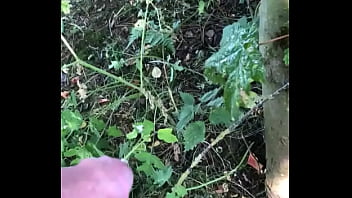 Preview 2 of Asian Blonde Bus Fingering Xojav - Getting hard whilst pissing in the woods