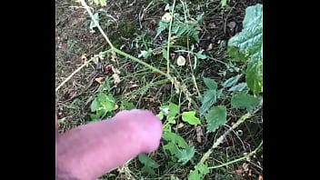 Preview 3 of Asian Blonde Bus Fingering Xojav - Getting hard whilst pissing in the woods