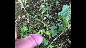 Preview 4 of Asian Blonde Bus Fingering Xojav - Getting hard whilst pissing in the woods