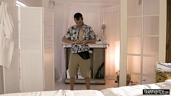 Preview 1 of Youthful Sex Tgp - Shemale masseur fucked by police officer to avoid jail