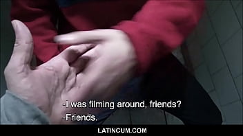 Preview 2 of Sperm On Girls Face - Straight Latino Boy Wakes Up To Gay Guy Offering Cash In Bathroom Stall POV