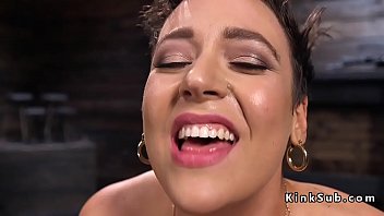 Preview 4 of Cubabykiss - Brunette gets double penetration machine