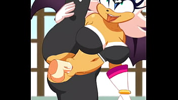 Preview 2 of Abigaile Johnson Swallow Cum - Rouge The Bat getting fucked in her Riders outfit