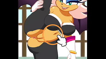 Preview 1 of Abigaile Johnson Swallow Cum - Rouge The Bat getting fucked in her Riders outfit