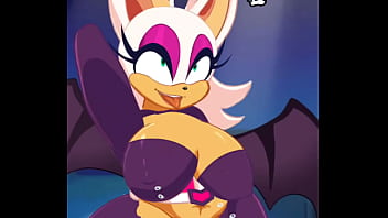 Preview 4 of Maid Suck Sleeping Guy - Rouge The Bat getting fucked in her Heroes outfit
