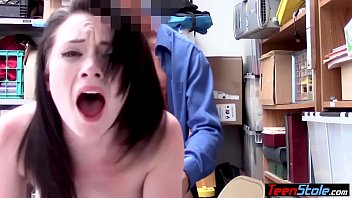 Preview 4 of Small Girl Heavy - Tricky brunette teen thief punish fucked for freedom