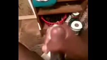 Preview 4 of Hq Porn Mercus - Big black dick jacking off in the bathroom huge cum shot