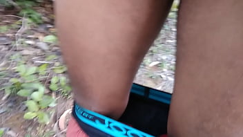 Preview 1 of Katsumi Black - dick with cigarette in jungle