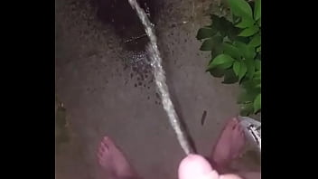 Preview 2 of Gettho Small - Chubby Guy Pissing and Cumming Outside 01 - Like and Comment