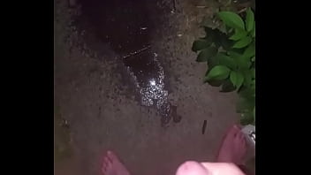 Preview 3 of Gettho Small - Chubby Guy Pissing and Cumming Outside 01 - Like and Comment
