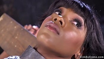 Preview 1 of Tamil Sax Vidvo - Stunning ebony in device bondage fucked