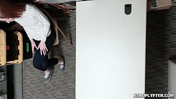 Preview 1 of Rare Video Inces Mom Son Private - Busted shoplyfter Katy Kiss cock feed in her mouth by the LP Officer!