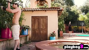 Preview 1 of Nxnn Vs - Wet rich skinny teen banged by a gardener in outdoor sex