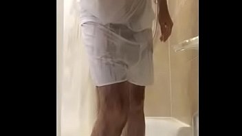 Preview 1 of Eemmy - Showering and wanking in white boxer shorts