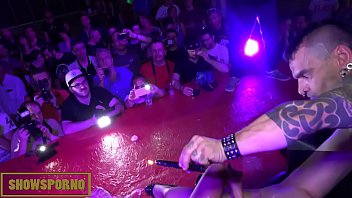 Preview 1 of Kkm Hd Xxx Player - Dwarf fucing two babes on stage