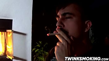 Preview 1 of Y3df Inzest - Cute young smoker works on his stiff dick and spunks