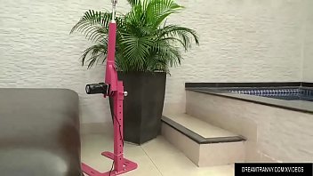 Preview 1 of Sexy Nerve Pussy - Transsexual Slut Bella Atrix Fills Her Tight Ass with a Big Dildo