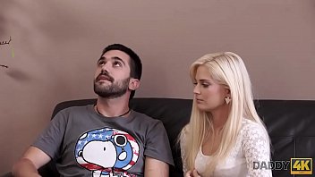 Preview 1 of Anal Lesbian Tape - DADDY4K. Attractive teen tries nasty sex with boyfriend&#039_s fat father