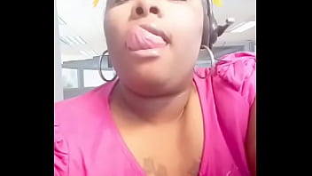 Preview 2 of Gina Back - At work showing her long tongue