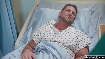 Preview 1 of Mother Doughter Affair - Trans nurse Gracie Jane helps with boner by anal riding him