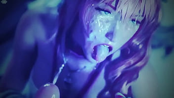Preview 2 of Roket Sex - Pink haired bitch gives an incredibly slobbery blowjob