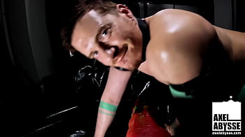 Preview 4 of Mom Cold Room Son - Pierced Axel Abysse Wrecks His Hole With Giant Toy