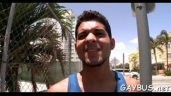 Preview 3 of Xxxvideo Mumi - Raunchy cock riding with 2 lusty homosexual hunks at the car park