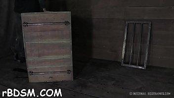 Preview 4 of Lesbian Mutual Spanking - Gagged babe gets her racks bounded and clamped