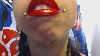 Preview 4 of Tub8t - Bright Red Lips Drool and Spit a LOT of Saliva