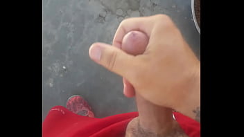 Preview 2 of Shemale Fucks Guy Cum Hands Free - Suntan jerker