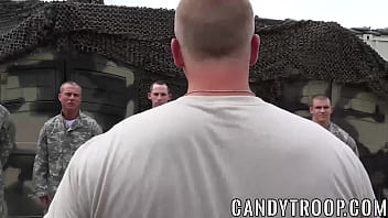 Preview 2 of Massage Girl Give Tube - Military men having ass pounding foursome orgy