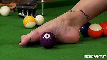 Preview 3 of Bus Deep Throat Gag Fuck - Inked Stunner Isla Licks Her High Heels On The Pool Table