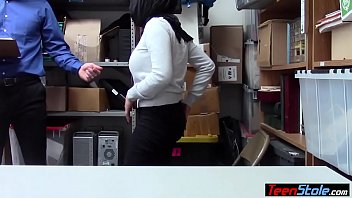 Preview 2 of Old Man Makes Young Girl Squirt - Huge titted muslim teen thief fucked hard by a mall cop