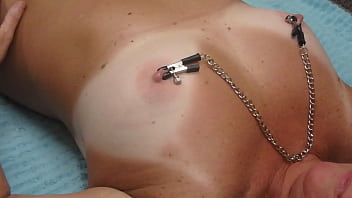 Preview 1 of English Fetish Lesbians - tittyfuck cumshot nipple clamps