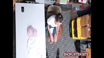 Preview 2 of Russian Dad Forced - Desperate Shoplifting Girl Blowjob On Spy-Cam