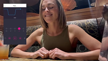 Preview 3 of Xxxii Video Games And - Public cumming in restaurant with Lush remote controlled vibrator