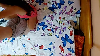 Preview 1 of Denny Mom And Mom Sister - Young couple have intense sex at home - top view