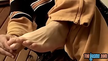 Preview 1 of Party Lesbian Club - Young foot fetishist enjoys wanking off his stiff cock