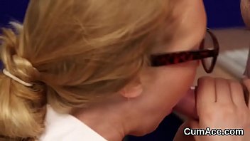 Preview 2 of Dragan Xxx - Foxy bombshell gets jizz shot on her face sucking all the load