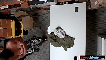 Preview 3 of May Kutas - Notorious teen ebony shoplifter fucked hard by mall cop