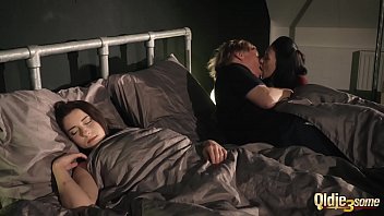 Preview 2 of Two Black Fucking White Girl - Cheating girlfriend caught in act turns in threesome with grandpa